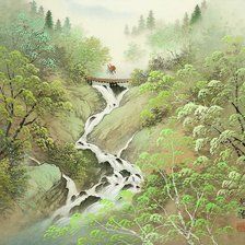 Схема вышивки «Яркие краски горной реки»