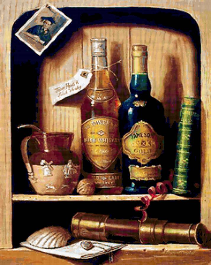 Натюрморт ч.2 - книга, триптих, натюрморт, вино, бутылка - предпросмотр