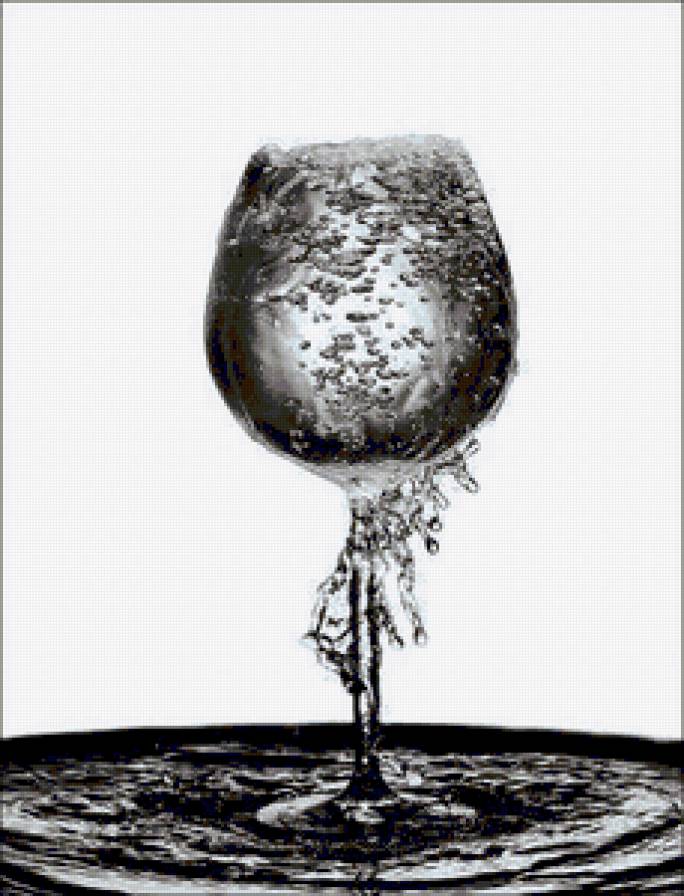 бокал - бокал, белое, фужер, картина, черное, ваза, натюрморт - предпросмотр