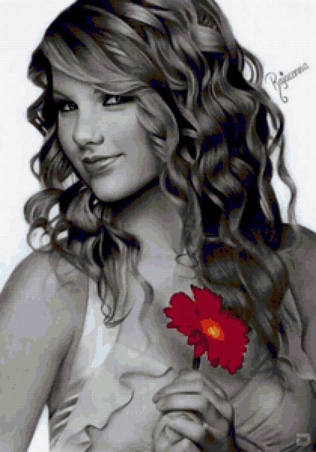 Девушка с герберой - она, девушка, женский образ, монохром, черно-белое, женщина - предпросмотр