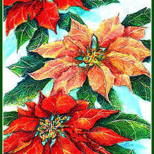 Схема вышивки «пуансеттия»