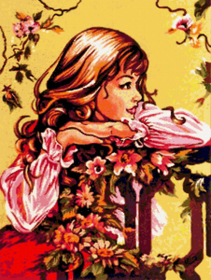 Мечтательная леди - женщина, красота женщины, живопись, девушка, картина, портрет - предпросмотр