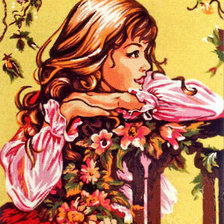 Схема вышивки «Мечтательная леди»