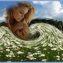 Схема вышивки «lány virágmezőn»