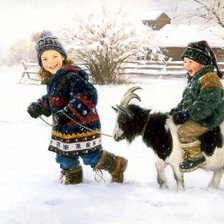 Схема вышивки «gyerekek kecskegolnak»