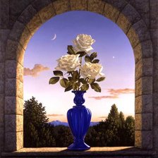 Схема вышивки «розы на окне»