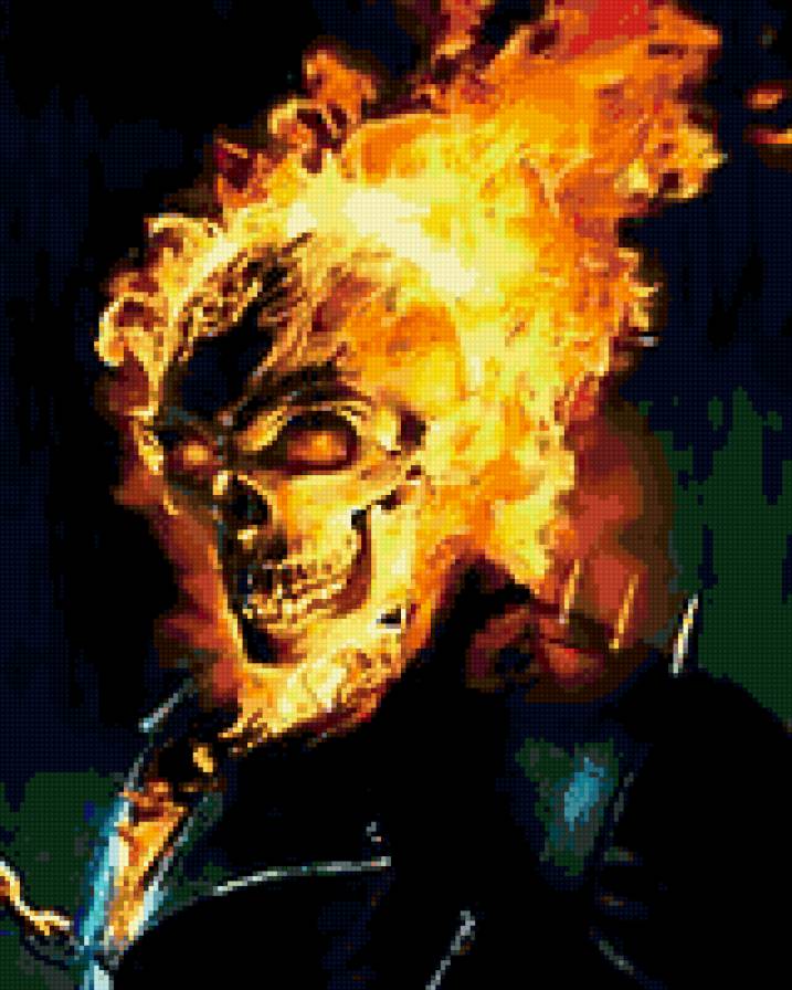 призрачный гонщик - череп, скелет - предпросмотр