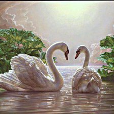 Схема вышивки «Лебеди»