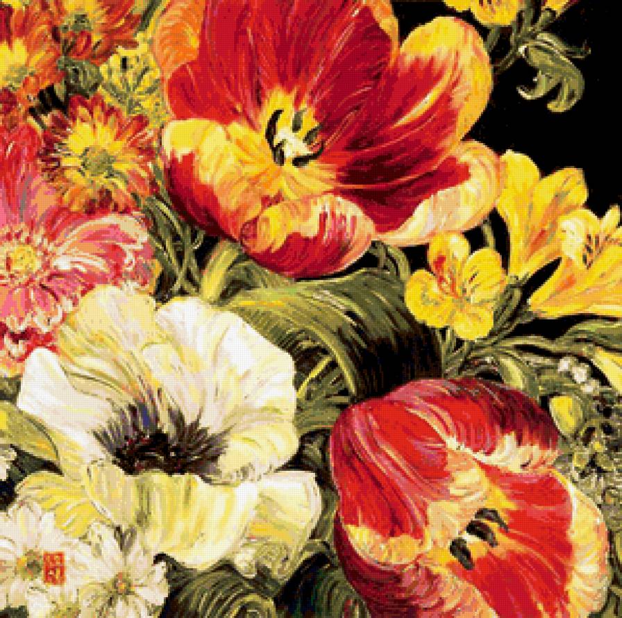 Подушка "Цветы" - подушка "цветы" - предпросмотр