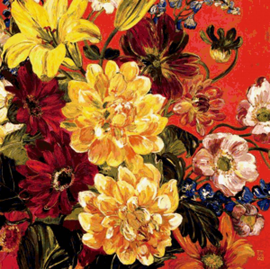 Подушка "Цветы" - подушка "цветы" - предпросмотр