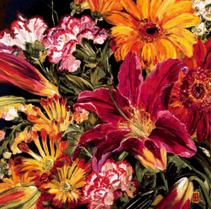 Подушка "Цветы" - подушка "цветы" - предпросмотр