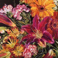 Схема вышивки «Подушка "Цветы"»