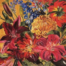 Схема вышивки «Подушка "Цветы"»