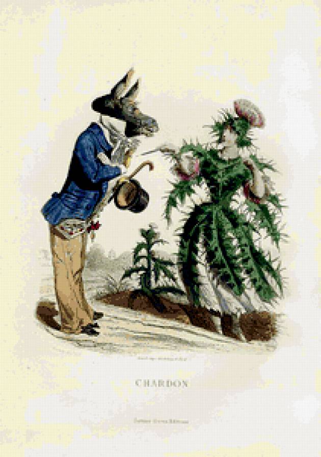 Жерар Гранвиль. - цветы, шаржи, карикатура., графика - предпросмотр