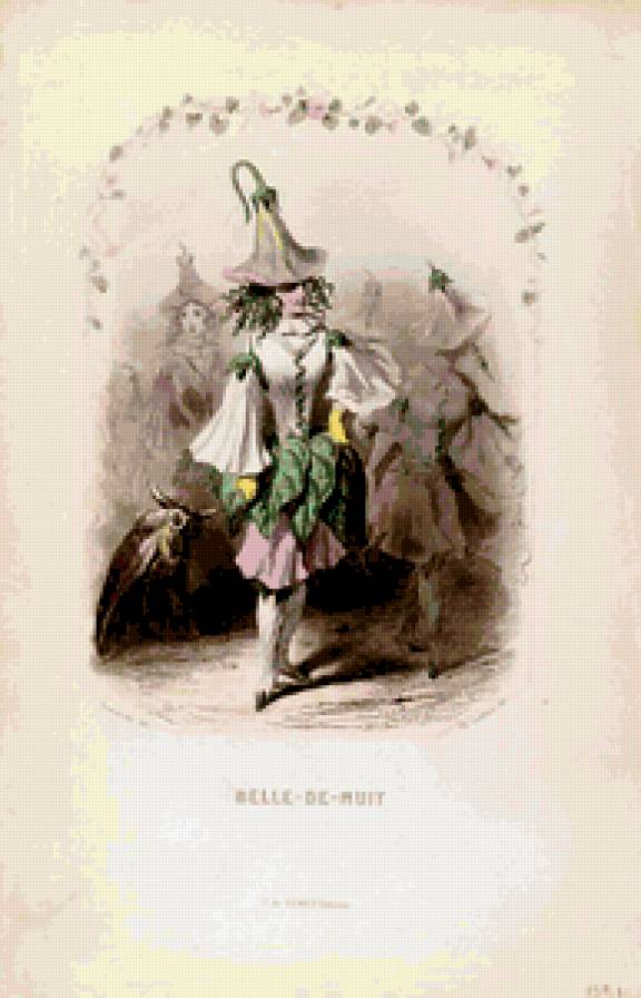 Жерар Гранвиль. - карикатура., графика, шарж, цветы - предпросмотр