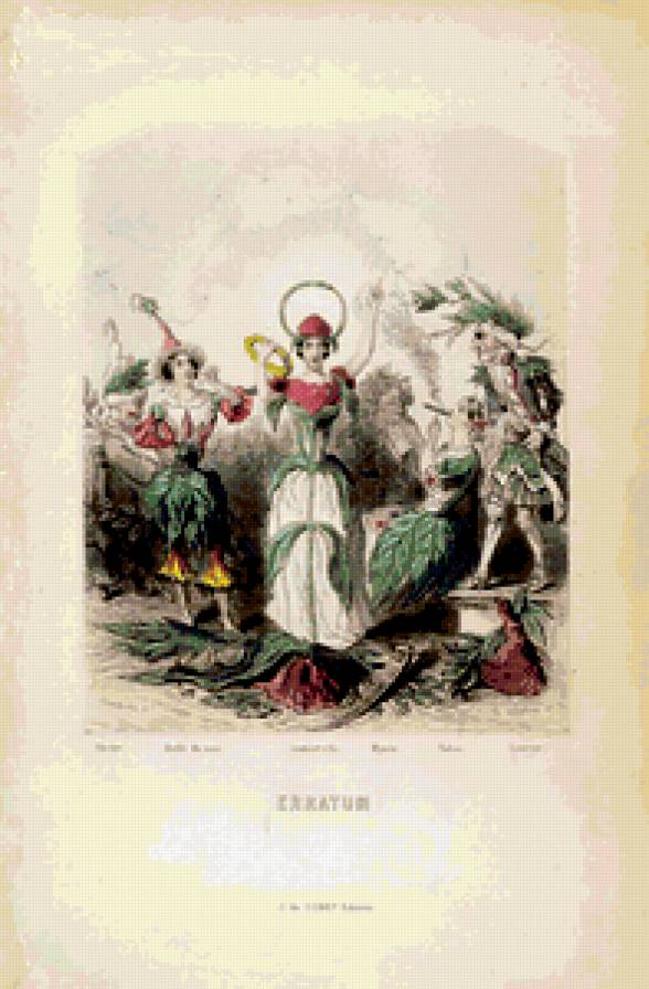 Жерар Гранвиль. - карикатура., шарж, графика, цветы - предпросмотр