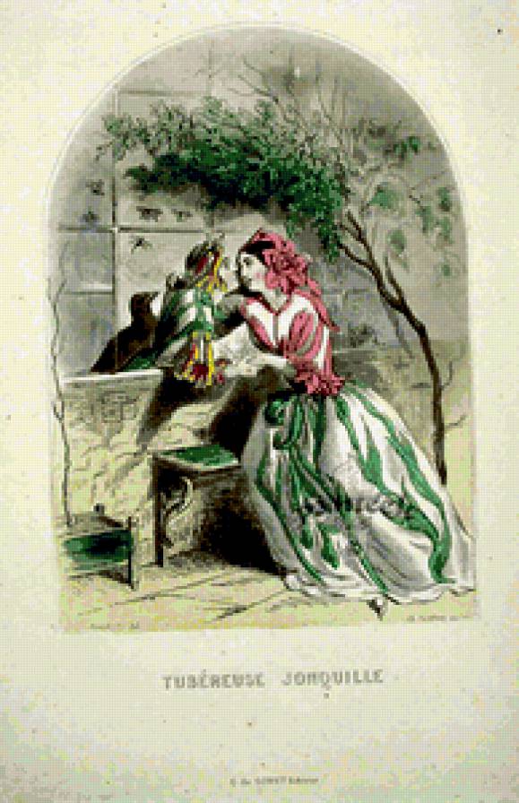 Жерар Гранвиль. - шарж, карикатура., цветы, графика - предпросмотр