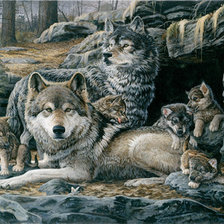 Схема вышивки «волки»