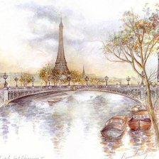 Схема вышивки «Прогулки по Сене»