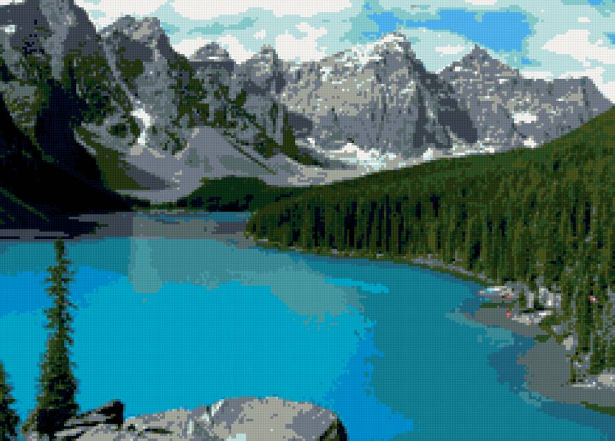 озеро - канада, природа, морейн - предпросмотр