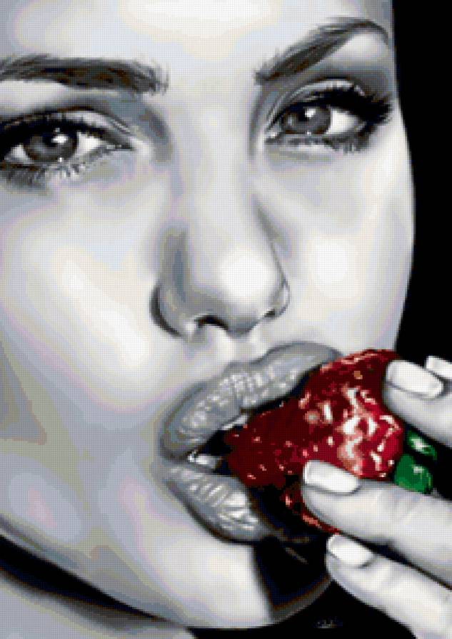 Девушка с клубникой - предпросмотр