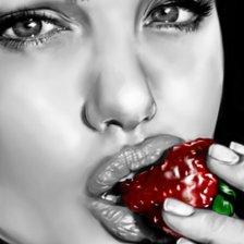 Девушка с клубникой