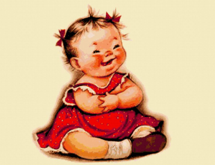 Смешная девчушка - портрет, ретро, девочка, малыши, ребенок, дети, детки - предпросмотр