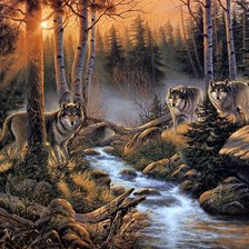 Схема вышивки «Волки»