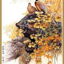 Схема вышивки «фазаны»