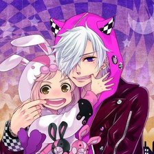 Схема вышивки «Парень-неко и девочка-усаги»