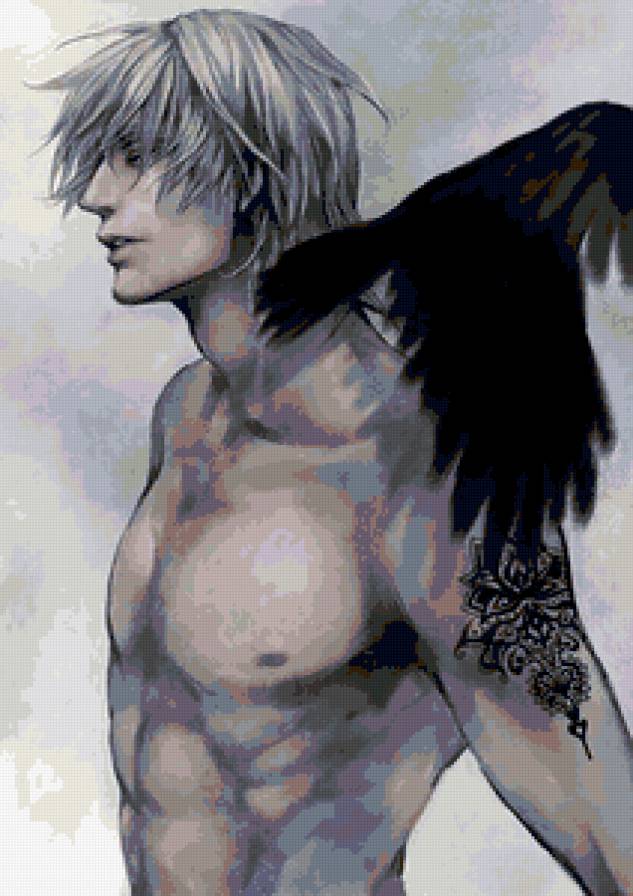 Парень и ворон - аниме, парни, птицы - предпросмотр