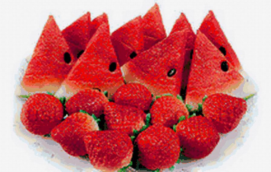 Фрукты. - клубника, фрукты, арбуз, еда, кухня - предпросмотр