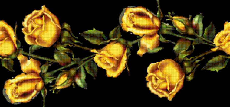 Желтые розы - цветы, желтые, узор, розы - предпросмотр