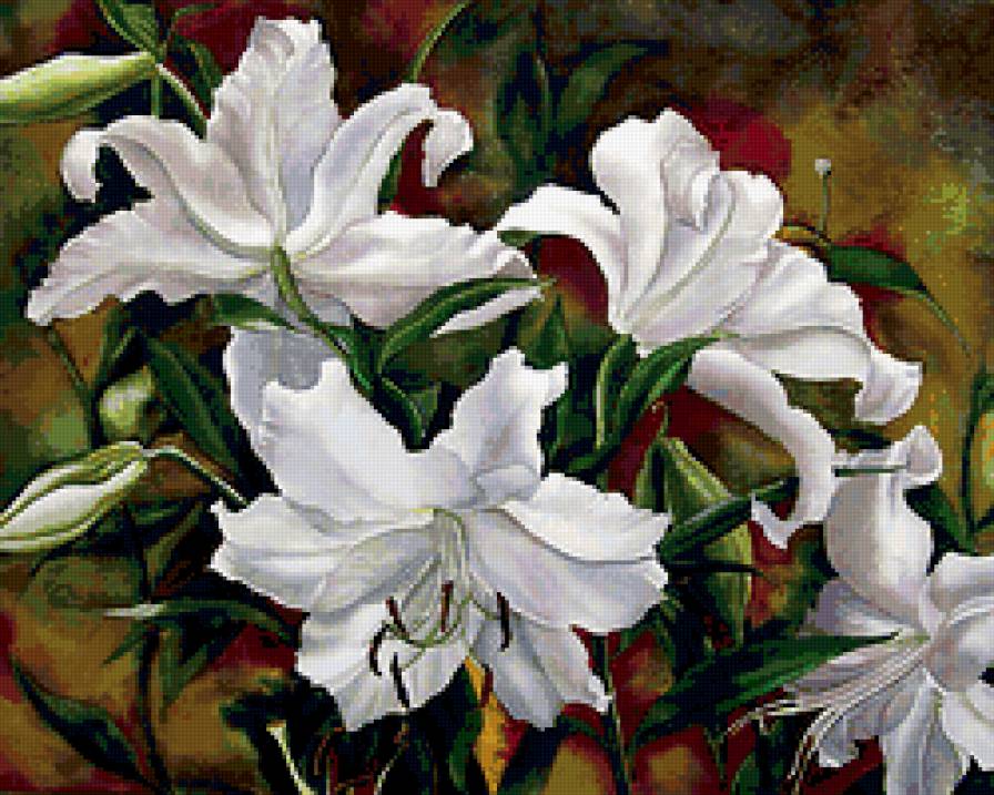 лилии - букет, романтика, природа, , натюрморт, цветы - предпросмотр