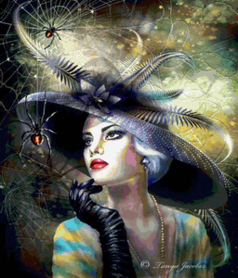 ДАМА В ШЛЯПЕ - неизвестная, взгляд, красавица с паоком, незнакомая, женщина - предпросмотр