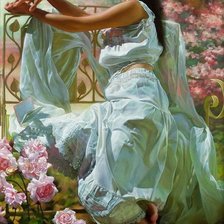 девушка в саду