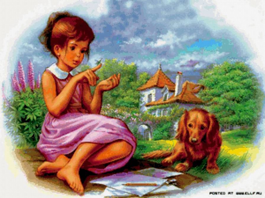 Девочка и ее друг - предпросмотр