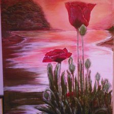 Схема вышивки «ночной пейзаж»