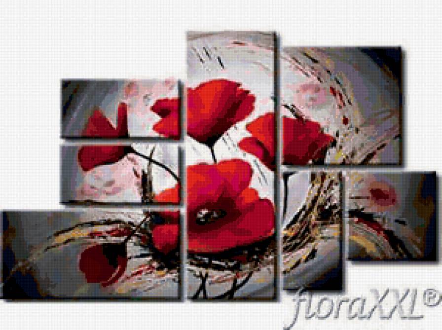 ПОЛИПТИХ  МАКИ - полиптих, маки, триптих, диптих, цветы, маковая волна - предпросмотр