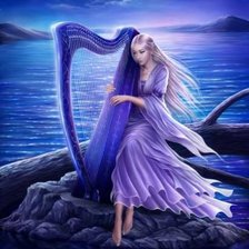 Схема вышивки «девушка с арфой»