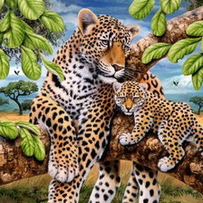 Схема вышивки «большие кошки»