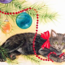 Схема вышивки «кошки»