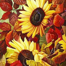 Схема вышивки «диптих - Подсолнухи (правая часть)»