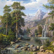 Схема вышивки «пейзаж»