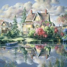 Домик у пруда