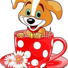 Схема вышивки «Щенок в чашке»