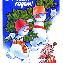 Схема вышивки «снеговики»