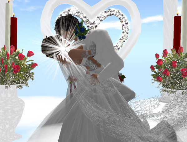 СВАДЕБНЫЙ ПОЦЕЛУЙ - соблазн, поцелуй, мечты, женщина, пара, лучи любви, мужчина - оригинал