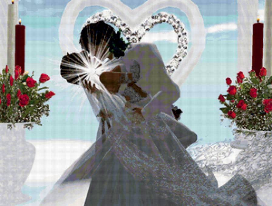 СВАДЕБНЫЙ ПОЦЕЛУЙ - женщина, пара, лучи любви, мужчина, мечты, поцелуй, соблазн - предпросмотр