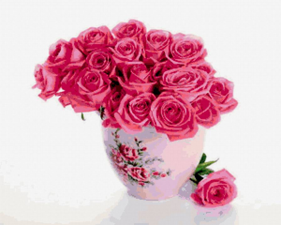 Розы в вазе - цветы, букет, ваза, открытка - предпросмотр